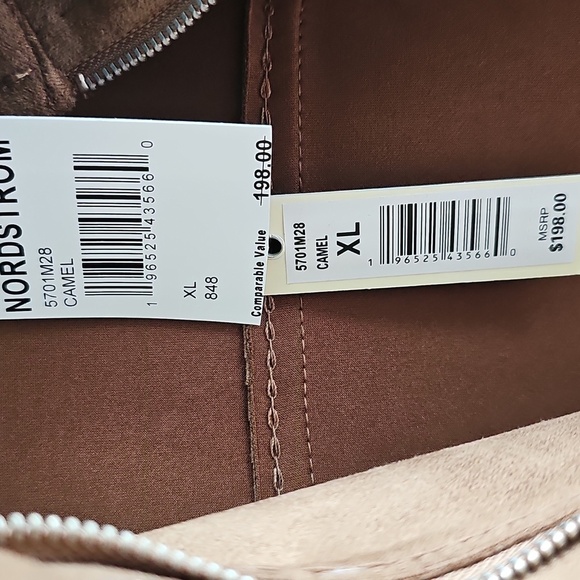 NWT Max Studio Utilatarian Zip/Button Closure Faux Suede Jacket Pockets XL Camel - Picture 10 of 14